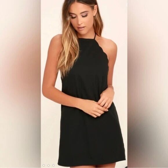 Lulus Mini Dress Womens Sz S Slip Scallop Endlessly Endearing Cocktail babydoll - Picture 1 of 9